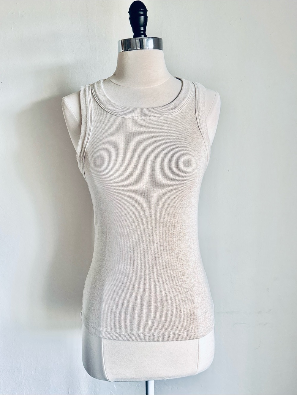 Banana Republic Cream Ribbed Sleeveless Tank